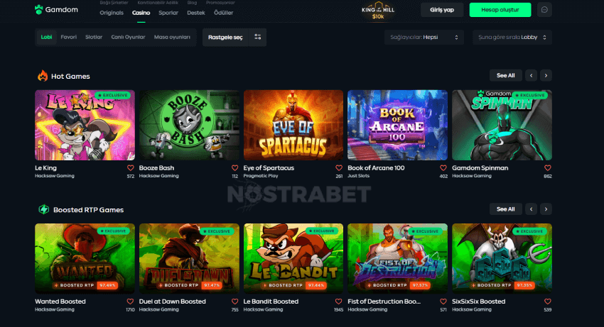 gamdom casino oyunları masaüstü