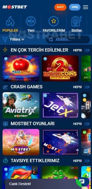 Mostbet Casino Oyunları